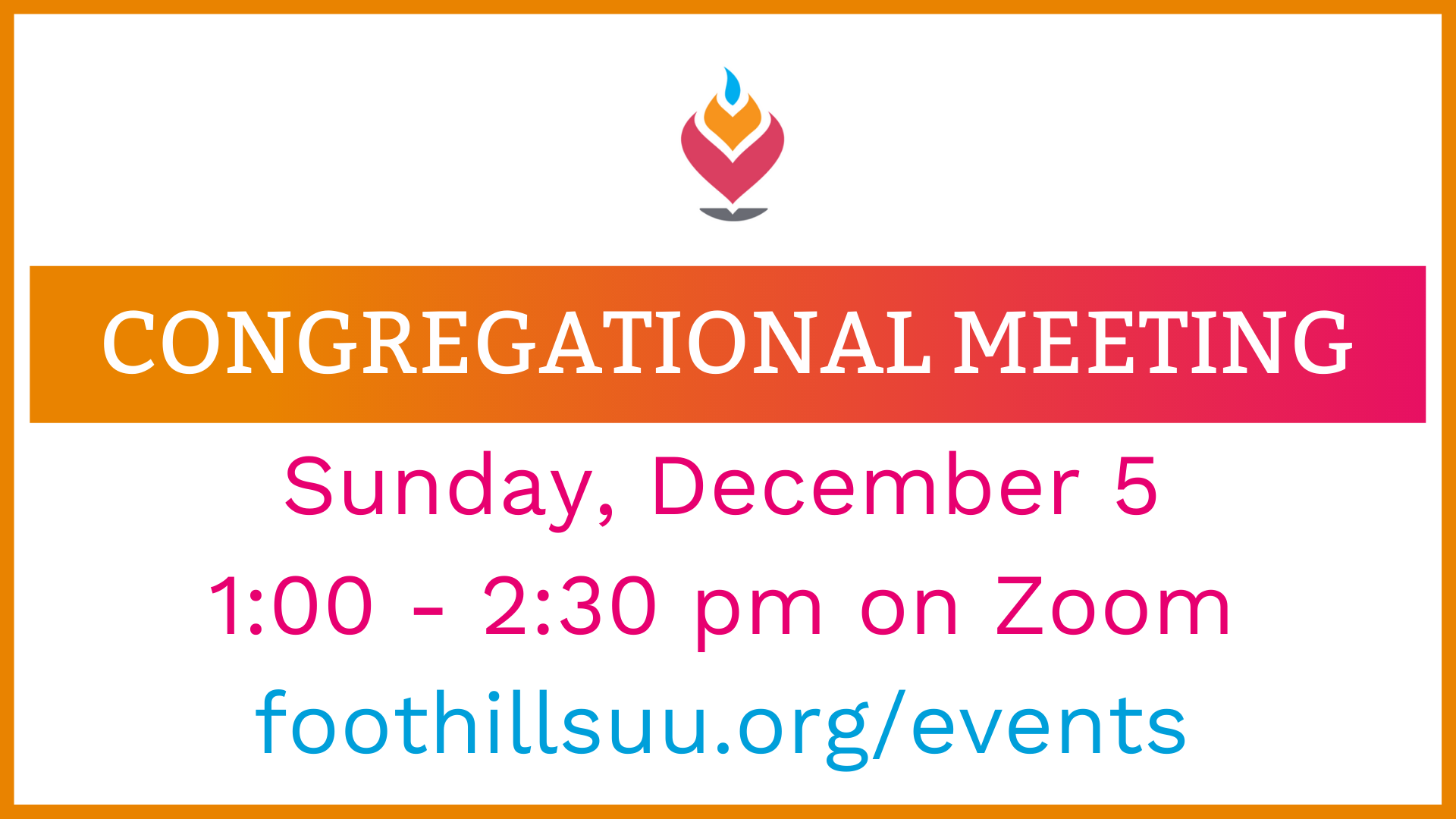 Notice of Congregational Meeting: December 5th